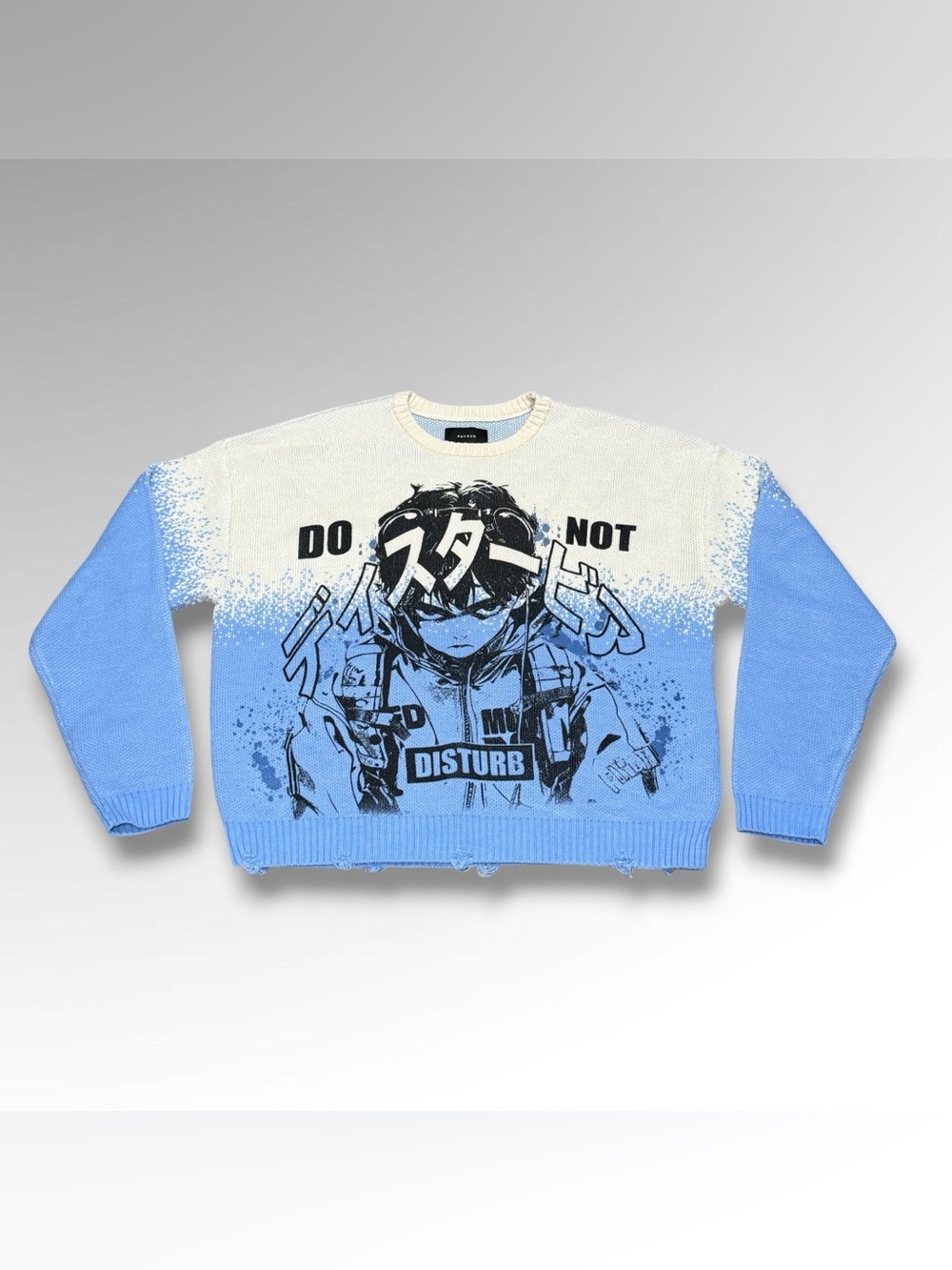 PacSun Anime Gradient Do Not Disturb Knit Sweater